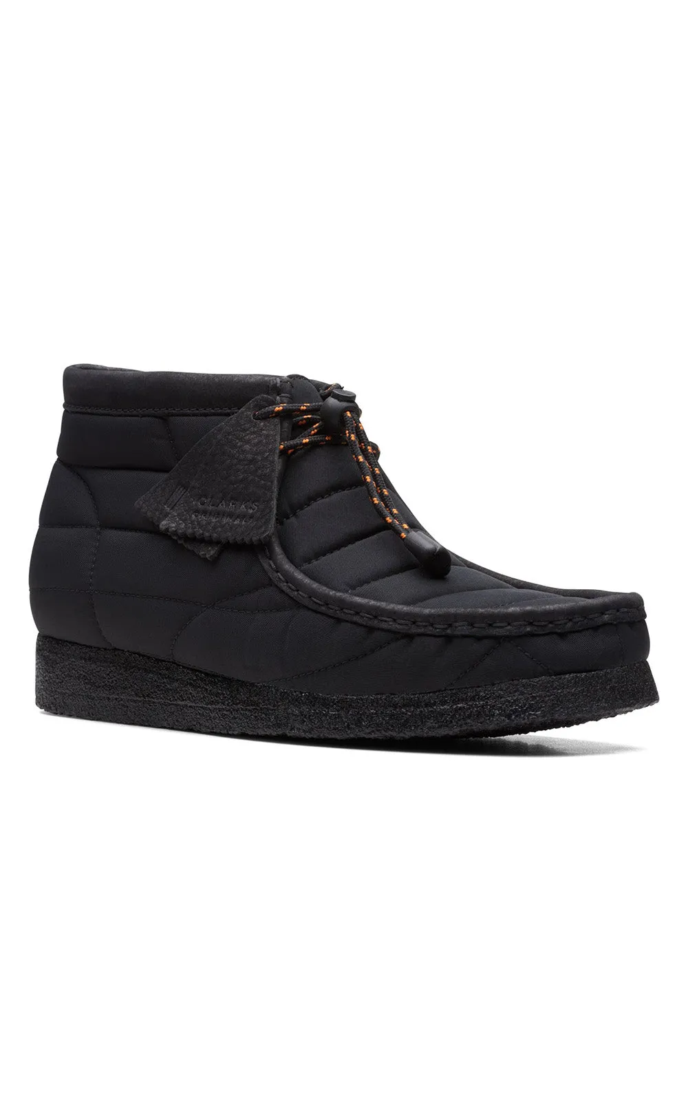 Quilted Black Wallabee Boots with Trekking Lace