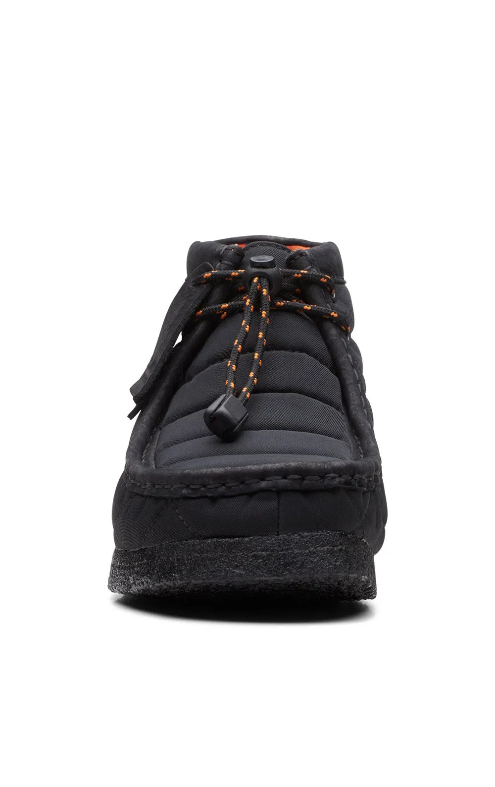 Quilted Black Wallabee Boots with Trekking Lace