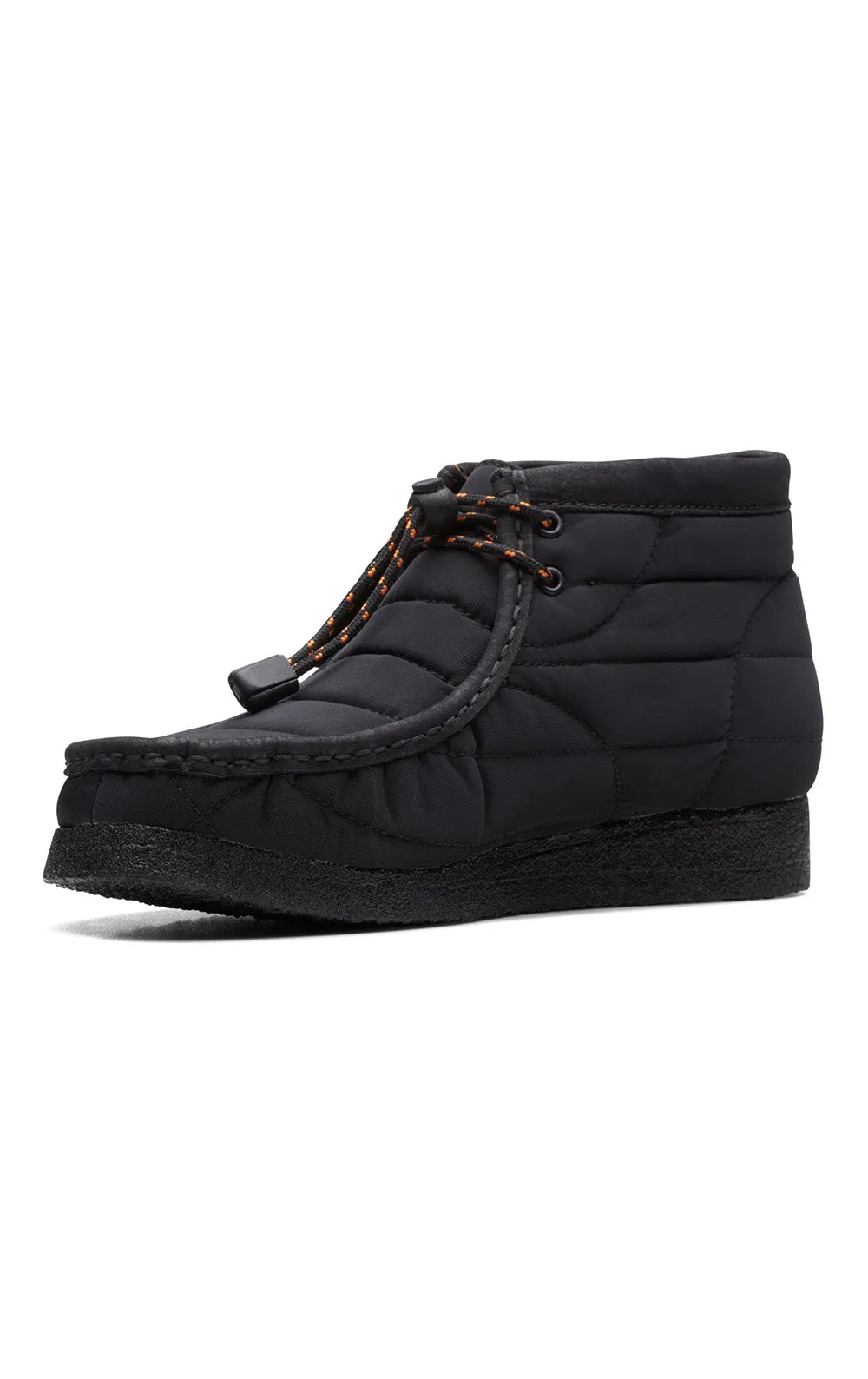 Quilted Black Wallabee Boots with Trekking Lace