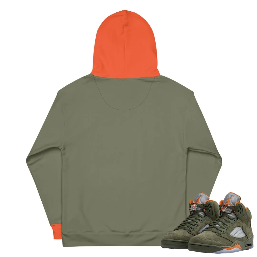 Retro 5 Olive/Solar Orange "Duck Hunt" Hoodie