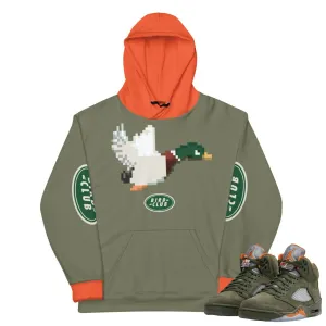 Retro 5 Olive/Solar Orange "Duck Hunt" Hoodie