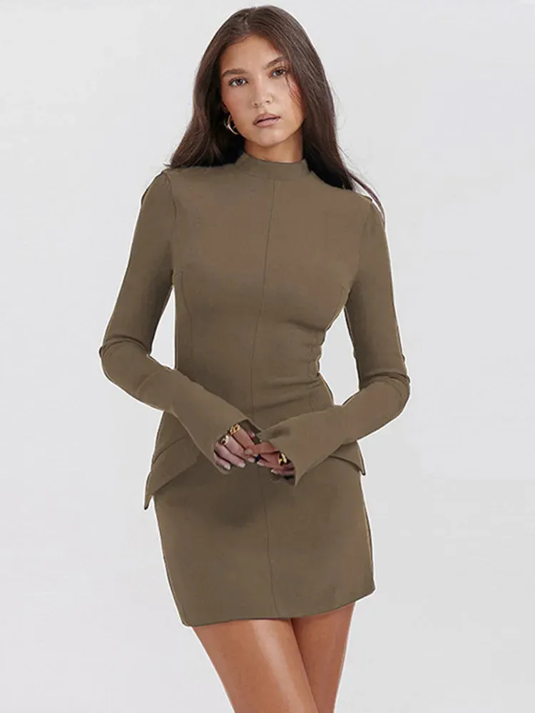 Sexy Mini Dress For Women Long Sleeve Dress Elegant