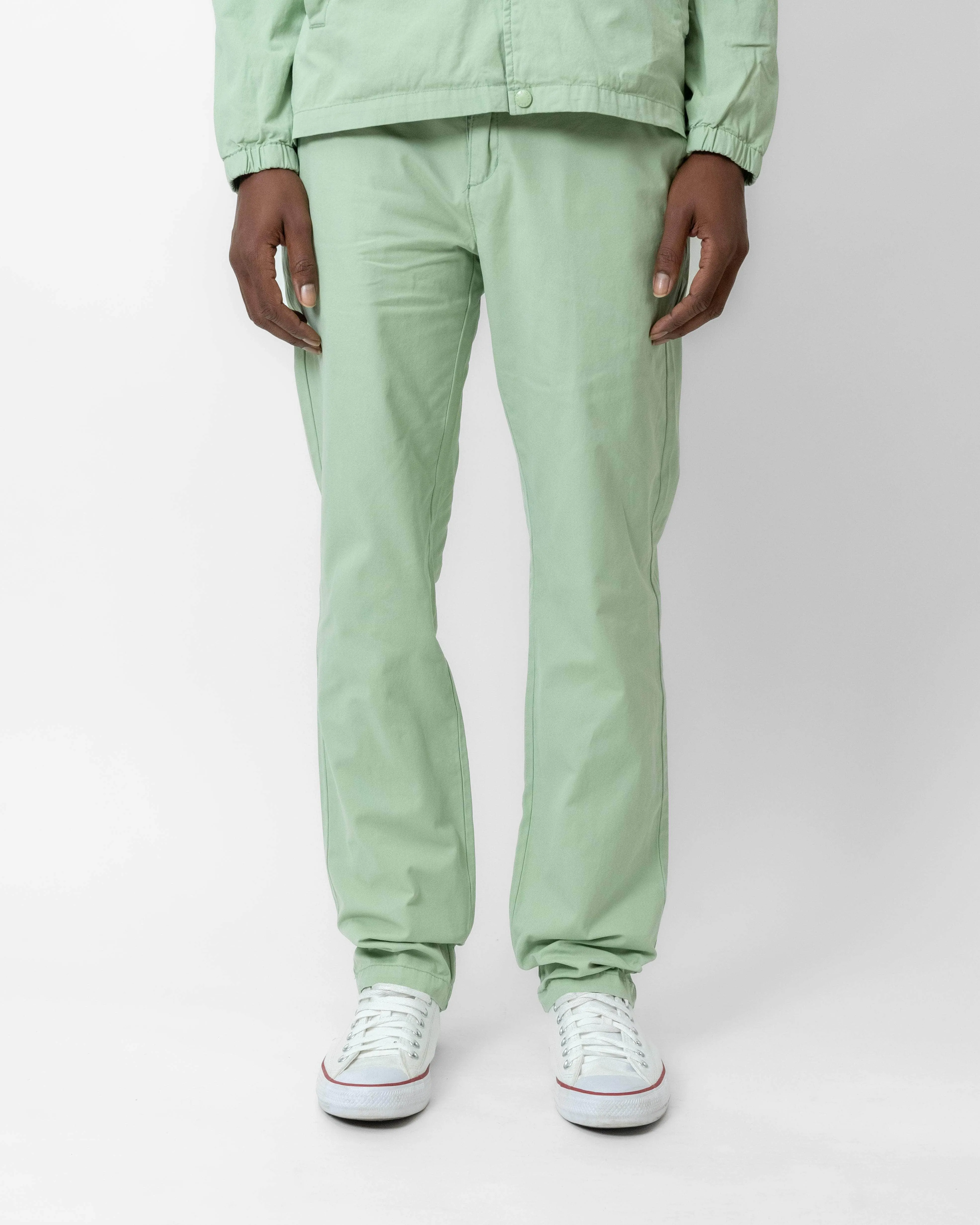 Slim-Fit Lightweight Cotton Trousers Dark Mint