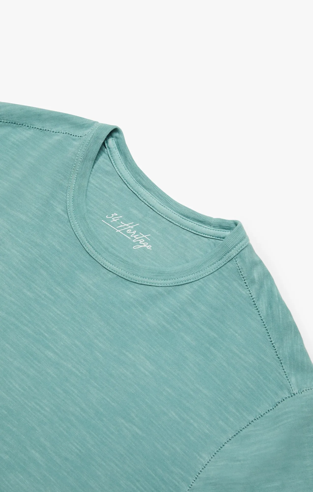 Slub Crew Neck T-Shirt In Iceberg Green