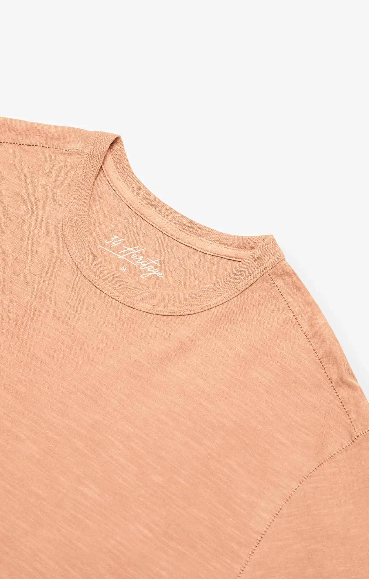 Slub Crew Neck T-Shirt In Melon