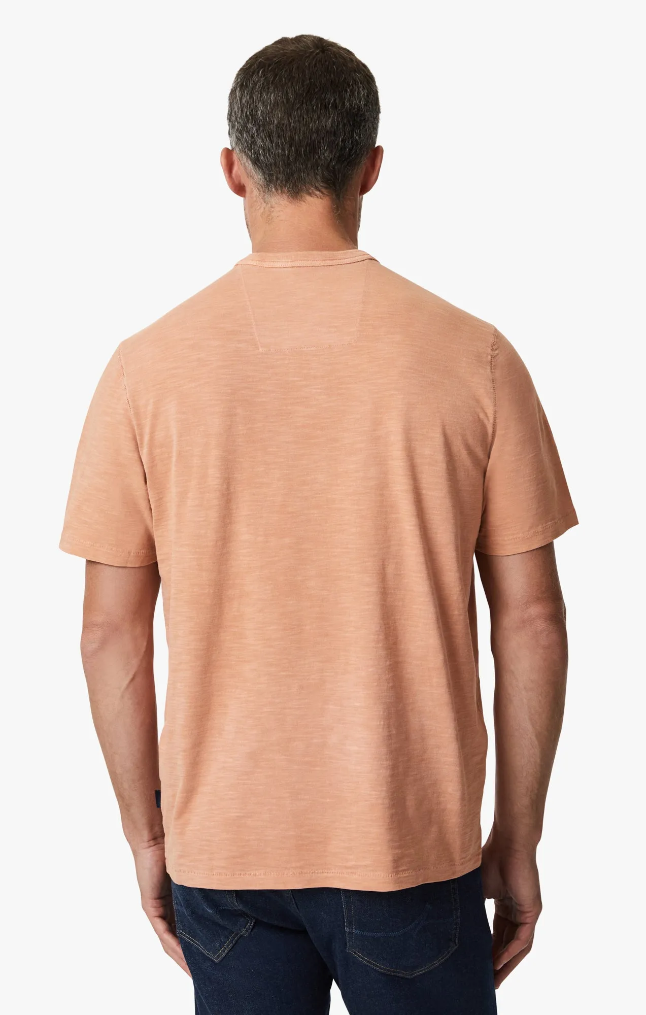 Slub Crew Neck T-Shirt In Melon