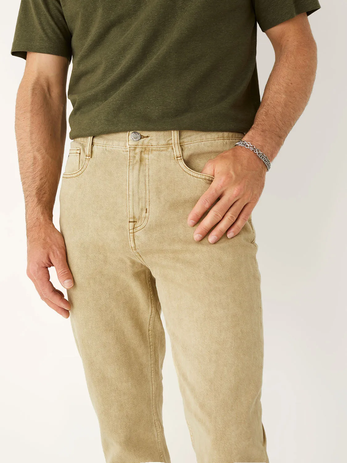 The Adam Slim Fit Hemp Jean in Sandy Beige