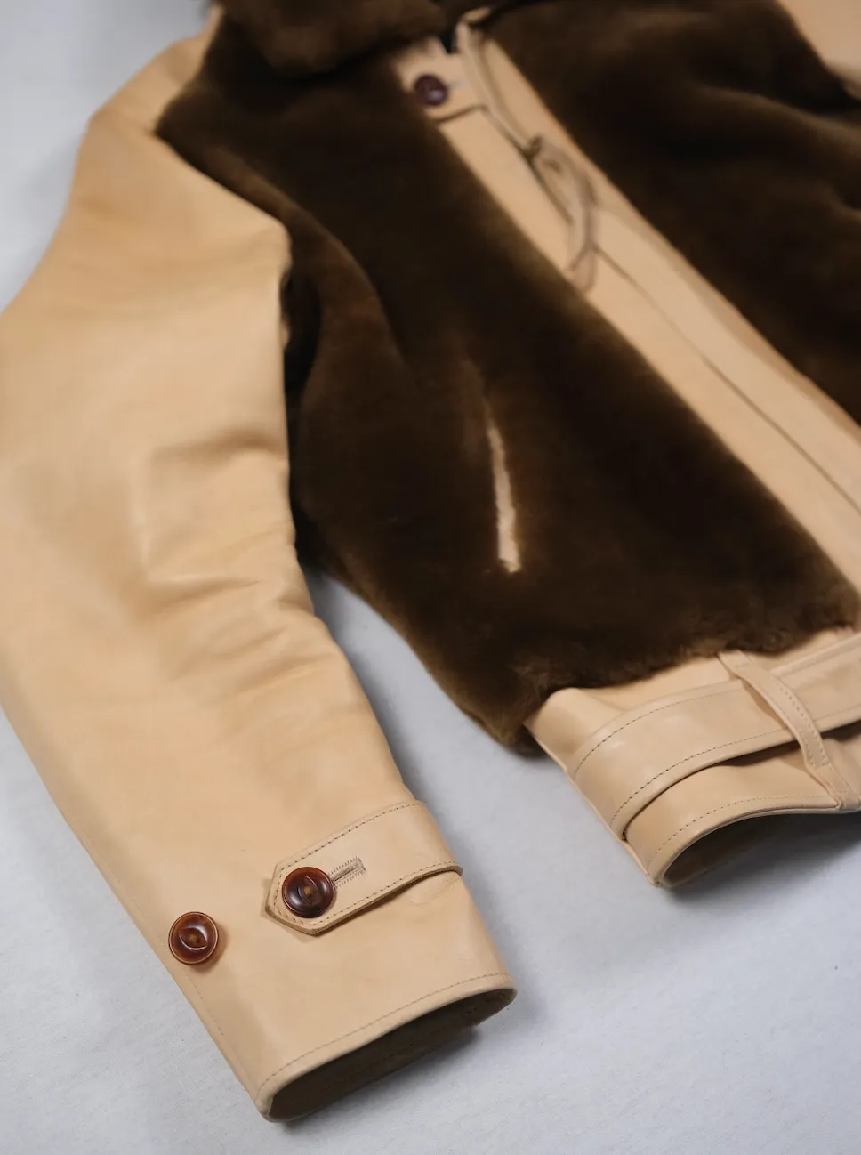 The Shop Vancouver "Golden" Natural Horsehide and Shearling Grizzly Jacket