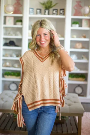 V Neck Contrast Binding Top