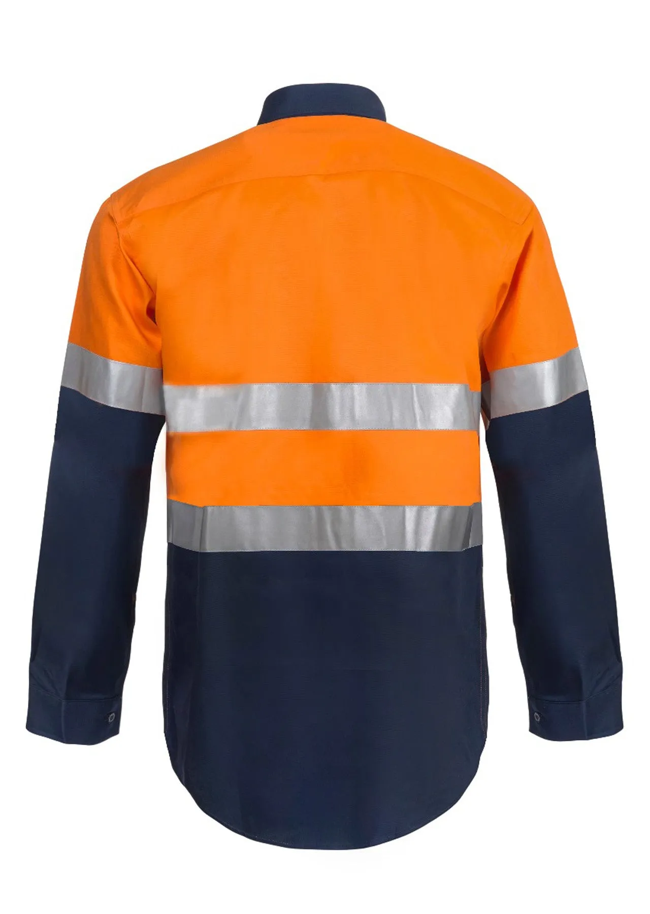 WS6032 LIGHTWEIGHT HI VIS CLOSED FRONT VENTED COTTON DRILL REFLECTIVE SHIRT WITH SEMI GUSSET SLEEVES